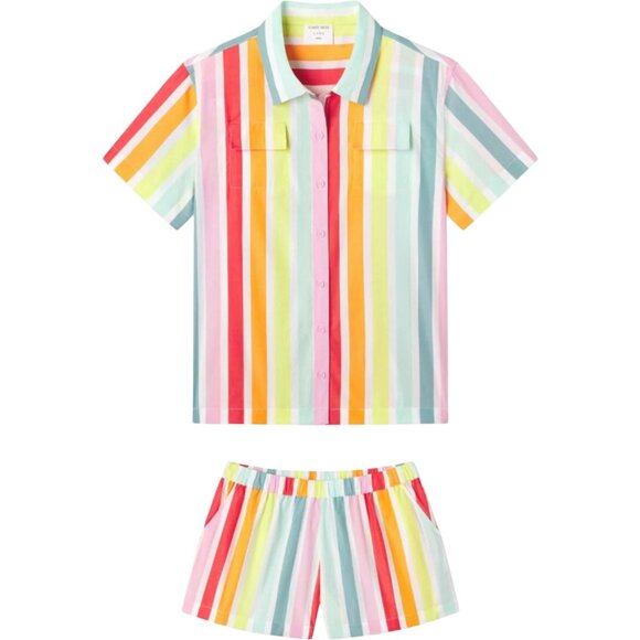 LAKE Other - LAKE x Atlantic-Pacific Sadie Shorts Pajama Set Rainbow Stripe Size SMALL